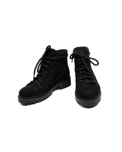 Ботинки со шнуровкой из черного нубука Арт. 51-3/21855