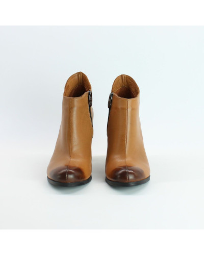 Ботильоны из кожи рыжего цвета с эффектом старения  Арт. 95-14/24Ок