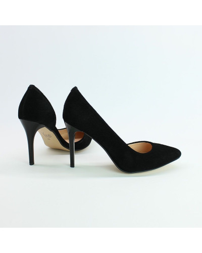 Туфлі-човники з чорної замші Арт. 35-5