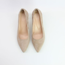 Туфлі-човники з бежевого велюру Арт. 657-1/36