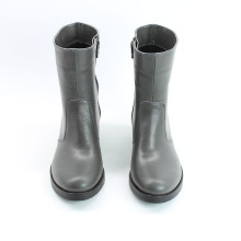 Полусапоги на каблуке из натуральной кожи цвета графит Арт. 30-4V