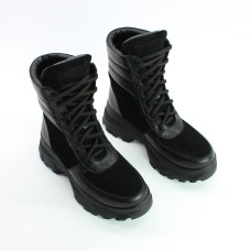 Ботинки со шнуровкой черного цвета со вставками Арт. As-2/247
