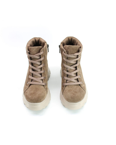 Ботинки со шнуровкой из замши цвета капучино  Арт. As-4/247