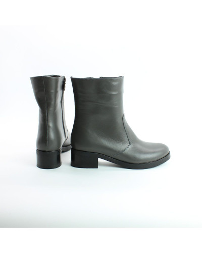 Полусапоги на каблуке из натуральной кожи цвета графит Арт. 30-4V