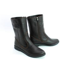 Полусапоги из кожи цвета шоколад  Арт. 12-3Z(М8)