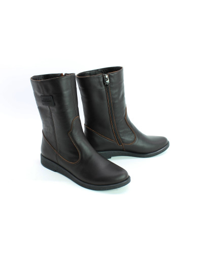 Полусапоги из кожи цвета шоколад  Арт. 12-3Z(М8)