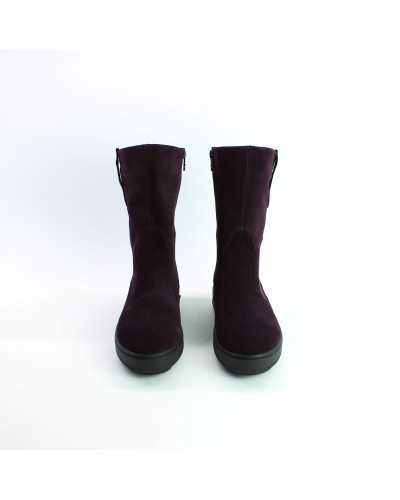 Полусапоги со змейкой из замши цвета баклажан Арт. 12-2Z(Ls6)