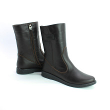 Полусапоги из кожи цвета шоколад  Арт. 12-3Z(М8)