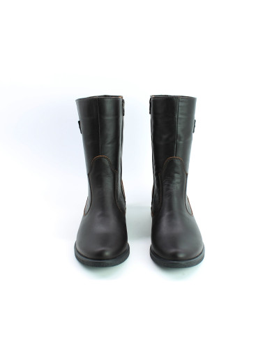 Полусапоги из кожи цвета шоколад  Арт. 12-3Z(М8)