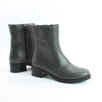 Полусапоги на каблуке из натуральной кожи цвета графит Арт. 30-4V