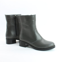 Полусапоги на каблуке из натуральной кожи цвета графит Арт. 30-4V