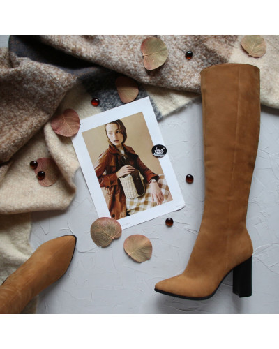 Руді чоботи на підборах Арт. 35-11/44Ок