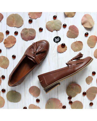 Лофери із рудої шкіри Арт. 05-15/12