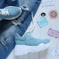 Кросівки блакитного кольору на масивній підошві Арт. 218-1/21950