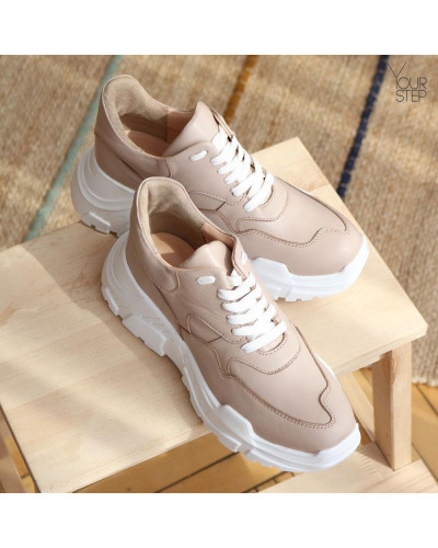 Кросівки з бежевої шкіри Арт. 218-1/21950