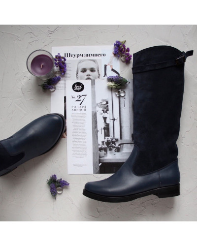 Чоботи синього кольору Арт. 12-17V