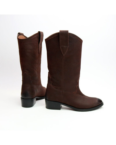 Козаки зі шкіри з ефектом потертості Арт. 306-3