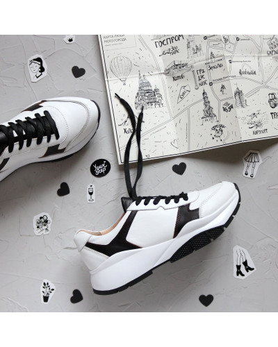 Кросівки з білої шкіри Арт. Т-3/21974