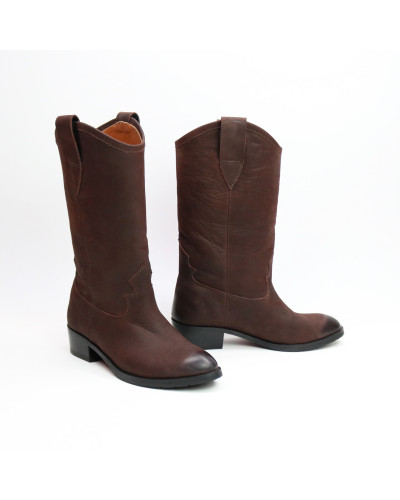 Козаки зі шкіри з ефектом потертості Арт. 306-3