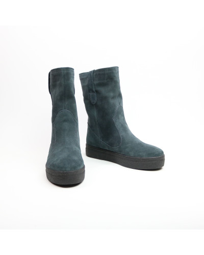 Полусапоги из замши темно-серого цвета Арт. 12-2Ls