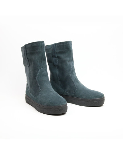 Полусапоги из замши темно-серого цвета Арт. 12-2Ls