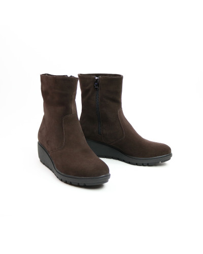 Ботинки на танкетке из натуральной замши цвета шоколад Арт. 30-4(Ir3)