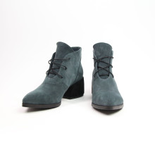 Ботильоны из замши темно-серого цвета на обтяжном каблуке  Арт. 657-10/w324Ок