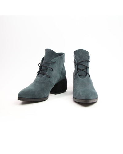 Ботильоны из замши темно-серого цвета на обтяжном каблуке  Арт. 657-10/w324Ок