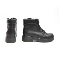 Ботинки со шнуровкой из кожи черного цвета Арт. As-4/17