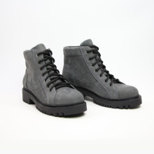 Ботинки со шнуровкой из нубука серого цвета Арт. 51-3/21855