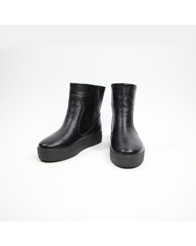 Ботинки из черной ребристой кожи Арт. 12-19Ls