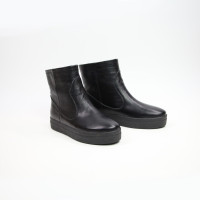 Ботинки из черной ребристой кожи Арт. 12-19Ls