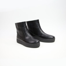 Ботинки из черной ребристой кожи Арт. 12-19Ls