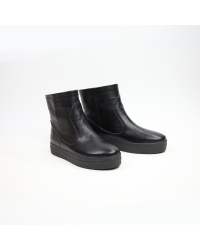 Ботинки из черной ребристой кожи Арт. 12-19Ls