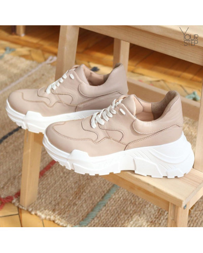 Кросівки з бежевої шкіри Арт. 218-1/21950