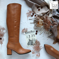 Руді чоботи на підборах Арт. 657-14/47Ок