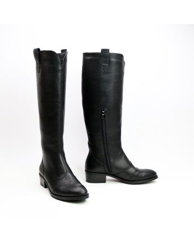 Класичні чоботи із чорної шкіри Арт. 306-5