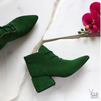 Ботильоны из замши зеленого цвета Арт. 657-10/w324Ок