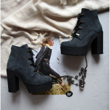 Ботинки темно-серого цвета из замши  Арт. 18-10Al4-0010