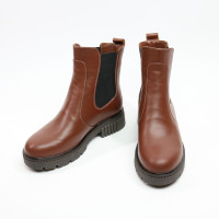 Ботинки Челси из рыжей кожи  Арт. 12-1/As17