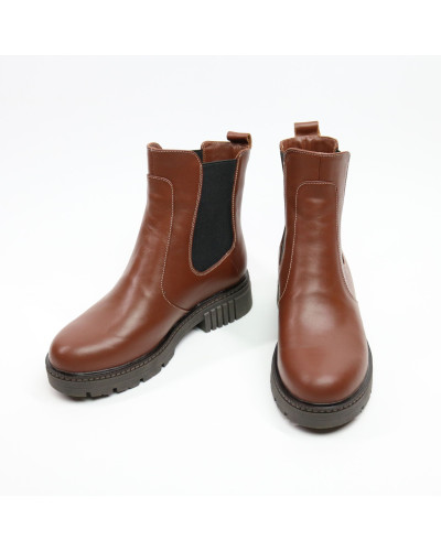 Ботинки Челси из рыжей кожи  Арт. 12-1/As17