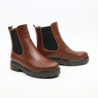 Ботинки Челси из рыжей кожи  Арт. 12-1/As17