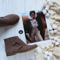 Ботинки из замши цвета капучино с пряжкой Арт. 12-26/12