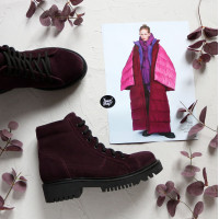 Ботинки со шнуровкой из замши цвета баклажан Арт. 51-3/21855