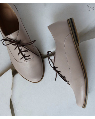 Туфли из кожи темно-бежевого цвета Арт. 05-6