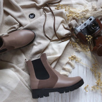 Челсі з бежевої шкіри та замші Арт. 12-1(S2)