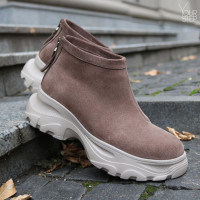 Ботинки из замши цвета капучино  Арт. As-6/247