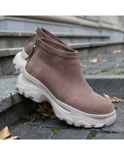 Ботинки из замши цвета капучино  Арт. As-6/247