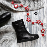 Полусапоги из черной кожи флотар Арт. 12-2/21613