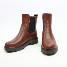 Ботинки Челси из рыжей кожи  Арт. 12-1/As17